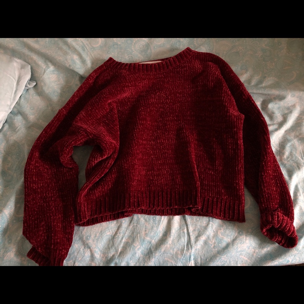 Red soft textured sweater